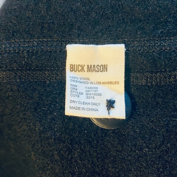 Buck Mason Black Felted Wool Chore Coat Mens Medium - Picture 6 of 7